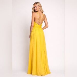 Aidan Mattox Mesh Inset Chiffon Gown (Size 4)